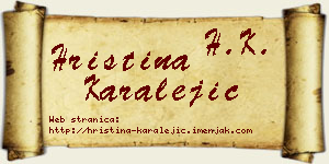 Hristina Karalejić vizit kartica